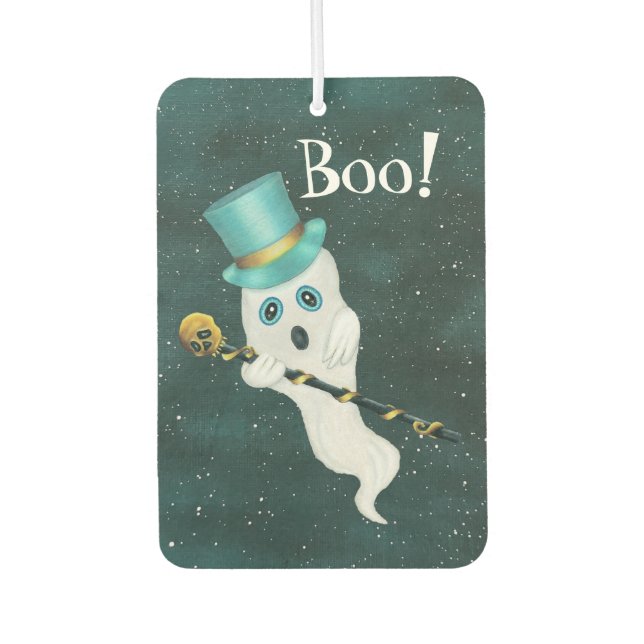 Ghost Alberne Gesichter in Sky Blue Top Hat Skull  Autolufterfrischer (Vorderseite)