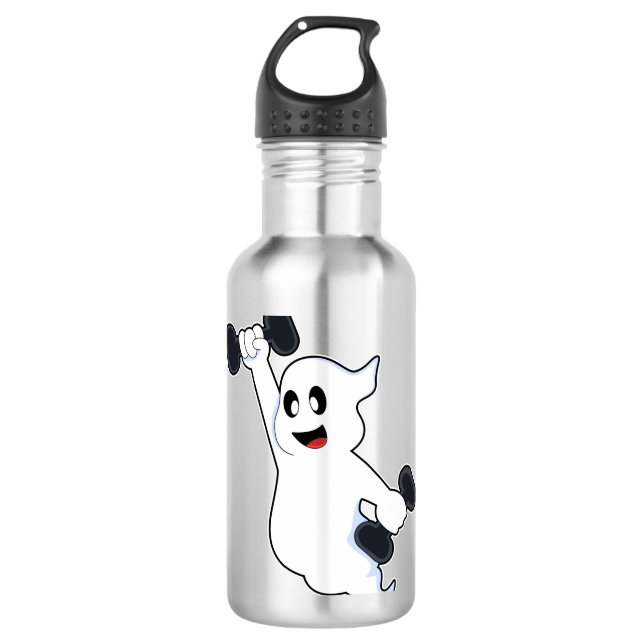 Ghost at Kraft Training mit Dumbells Edelstahlflasche (Vorderseite)