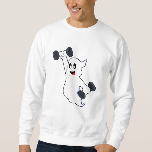 Ghost at Kraft Training mit Dumbells Sweatshirt (Vorderseite)