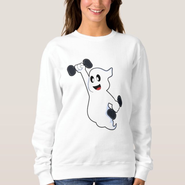Ghost at Kraft Training mit Dumbells Sweatshirt (Vorderseite)