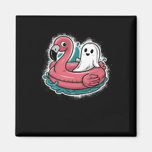 Ghost auf einem Pool Funny Spookoky Sommer Summerw Magnet