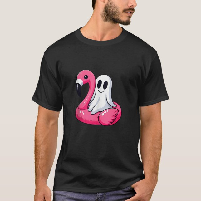 Ghost auf einem Pool Funny Spookoky Sommer Summerw T-Shirt (Vorderseite)