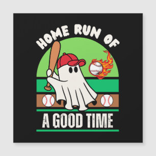 Ghost Baseball Player Halloween Magnetkarte