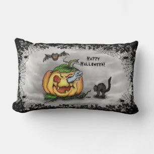 Ghost, Bat und Katze, glücklich Halloween! Lendenkissen