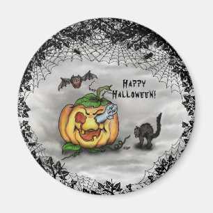 Ghost, Bat und Katze, glücklich Halloween! Magnet