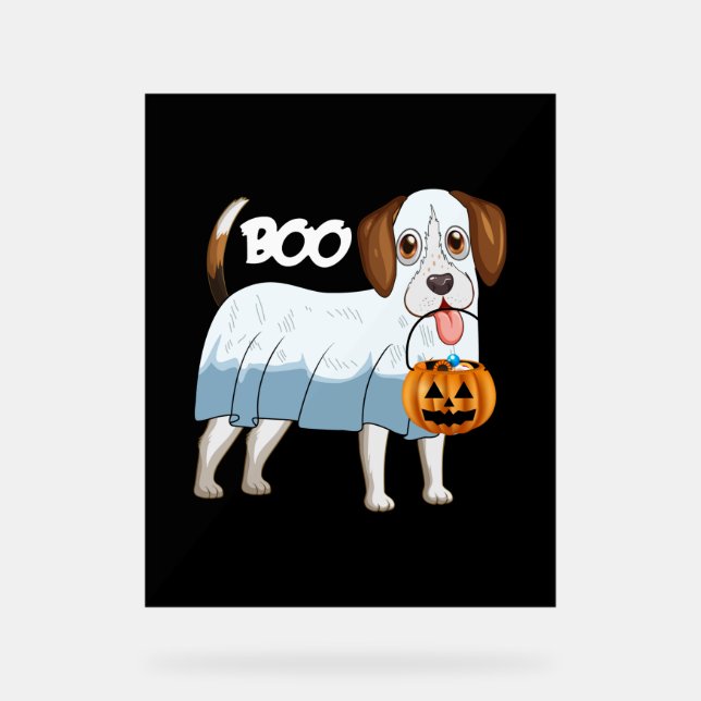 Ghost Beagle Halloween Dog Acrylschild (Vorderseite)