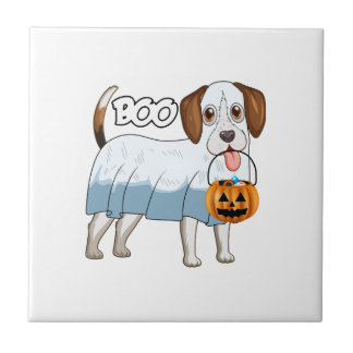 Ghost Beagle Halloween Dog Fliese