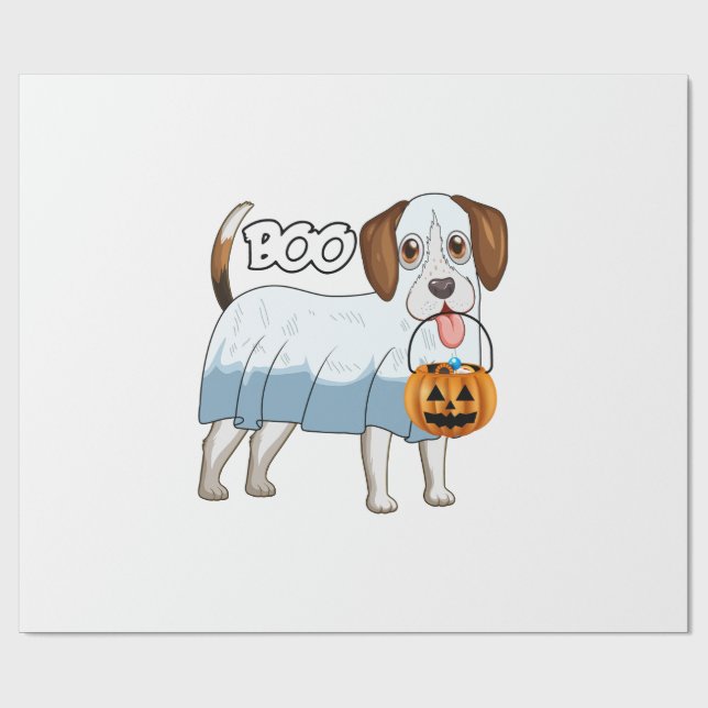 Ghost Beagle Halloween Dog Geschenkpapier (Flach)