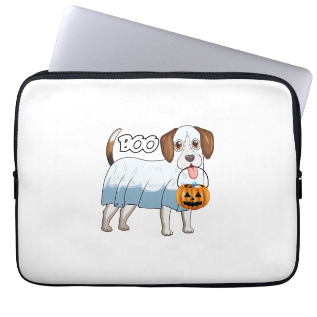Ghost Beagle Halloween Dog Laptopschutzhülle (Vorderseite)