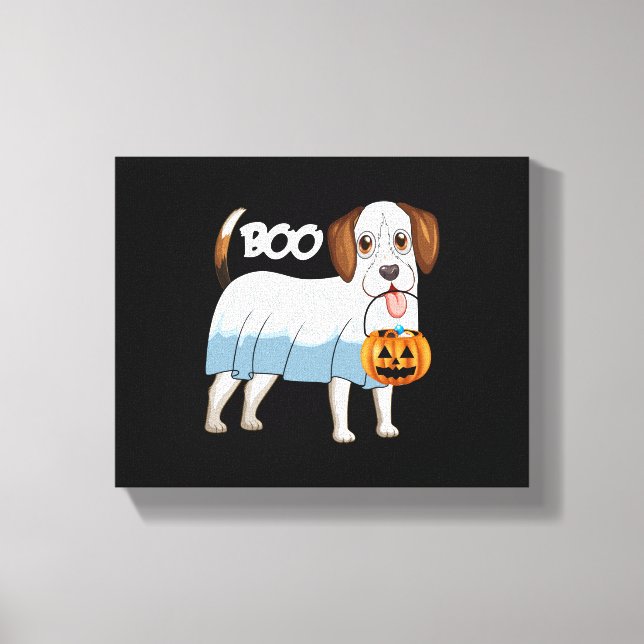 Ghost Beagle Halloween Dog Leinwanddruck (Vorderseite)