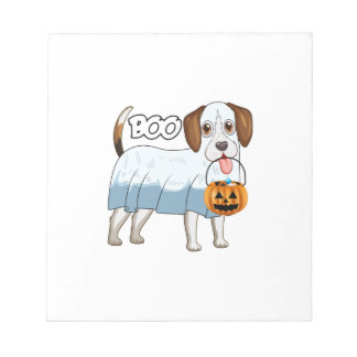 Ghost Beagle Halloween Dog Notizblock