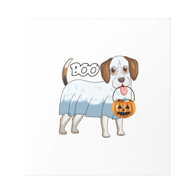 Ghost Beagle Halloween Dog Notizblock (Vorderseite)