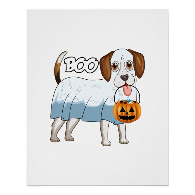 Ghost Beagle Halloween Dog Poster (Vorderseite)