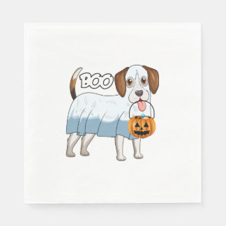 Ghost Beagle Halloween Dog Serviette