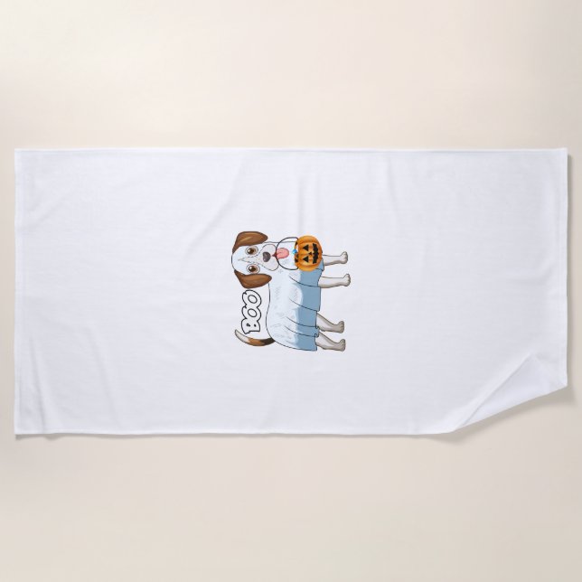 Ghost Beagle Halloween Dog Strandtuch (Vorderseite)