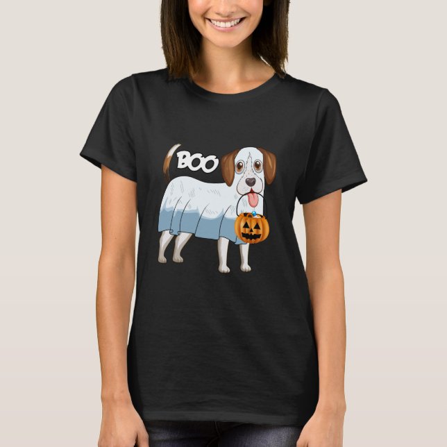 Ghost Beagle Halloween Dog T-Shirt (Vorderseite)