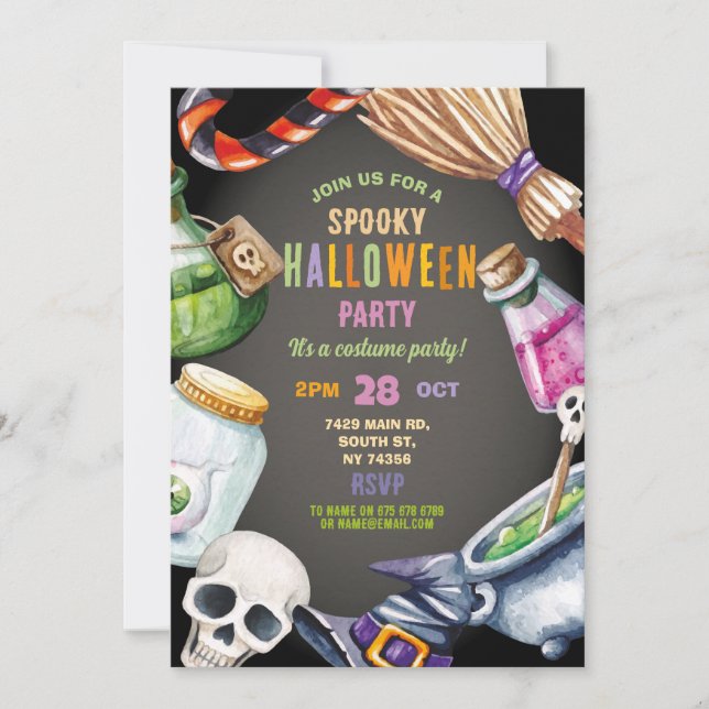 Ghost Birthday Spuk House Halloween Spooky Einladung (Vorderseite)