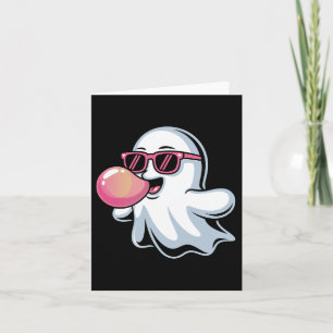 Ghost bläst Pink Bubblegum Halloween Kleinkind Jun Karte