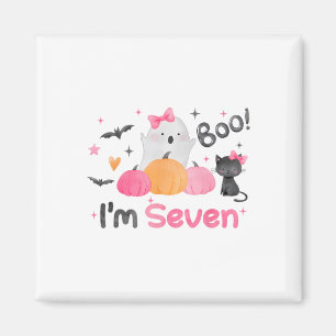 Ghost Boo ich bin sieben 7 Jahre alt Halloween Kin Magnet