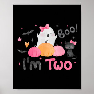 Ghost Boo Ich bin zwei 2 Jahre alt Halloween Kinde Poster