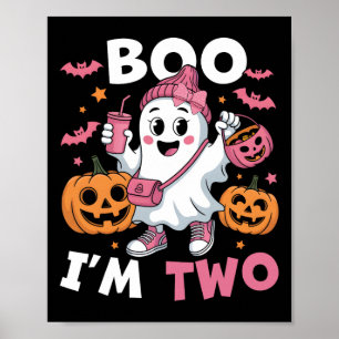 Ghost Boo Ich bin zwei zweite Geburtstagskinder Ha Poster