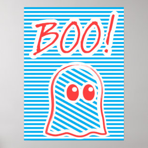 Ghost, Boo, lustiges Poster, Typografie-Poster, Poster