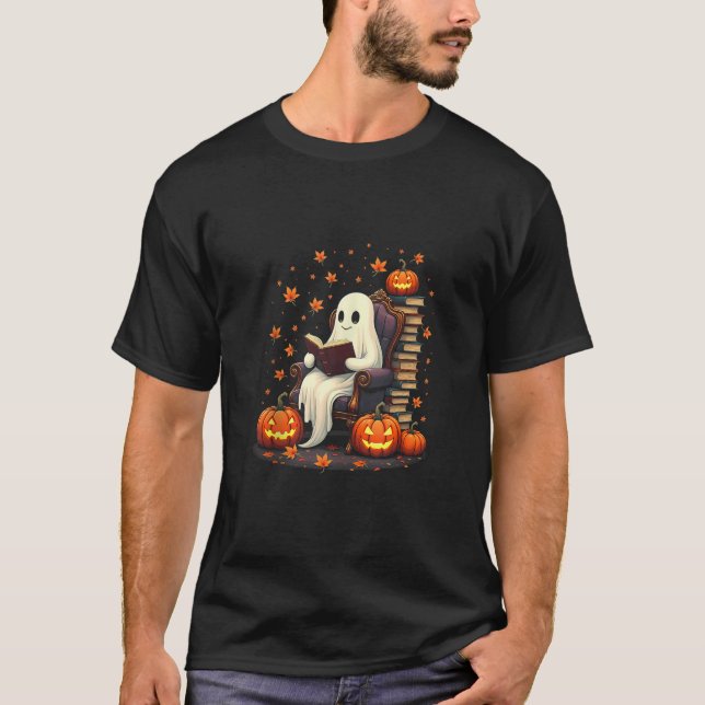 Ghost Book Reader Lesen Buch Lover Lehrer Funny T-Shirt (Vorderseite)