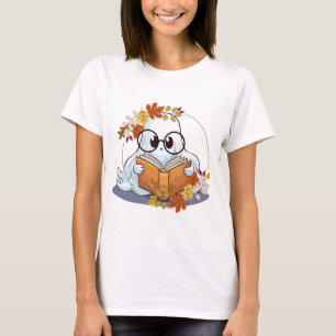 Ghost Books Funny Ghost Book Nerd T-Shirt
