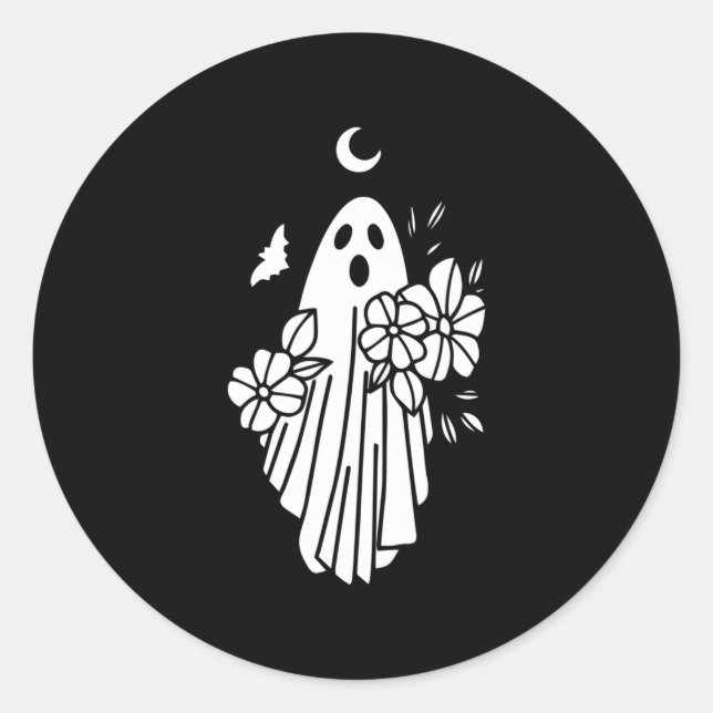 Ghost Bride Lazy Halloween Kostüm Spaß Geist Ghou Runder Aufkleber (Vorderseite)