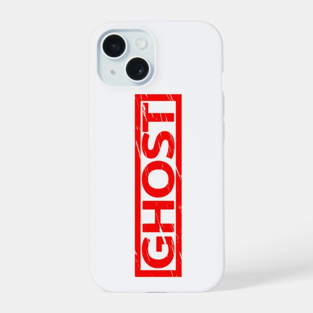 Ghost-Briefmarke iPhone 15 Hülle (Rückseite)