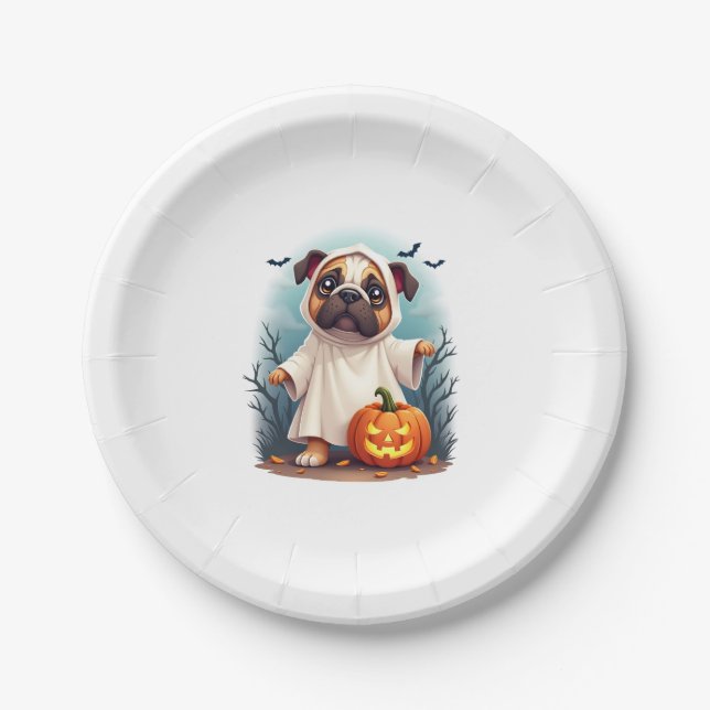 Ghost Bulldog Boo Pappteller (Vorderseite)