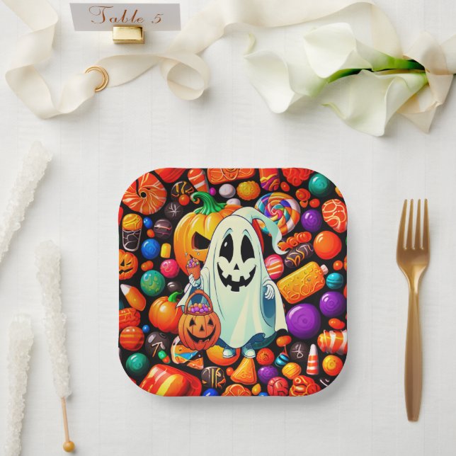 Ghost Candy Halloween Niedlich Pappteller (Hochzeit)