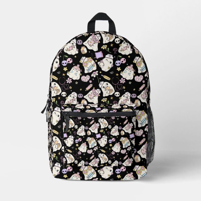 Ghost-Cartoon-Design Bedruckter Rucksack (Vorderseite)