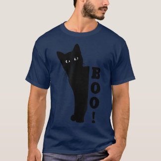 Ghost Cat Boo Animal Pet Funny Hiding Peekaboo Hal T-Shirt