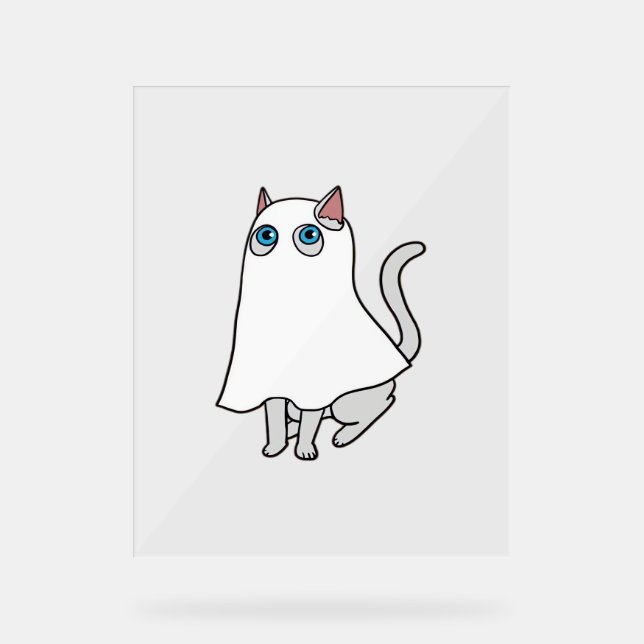 Ghost Cat Classic T - Shirt_1 Acrylschild (Vorderseite)
