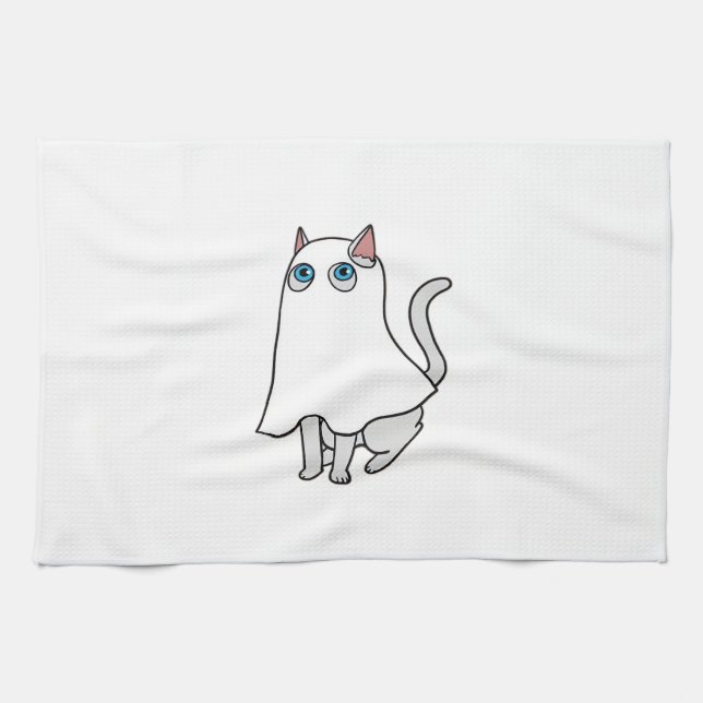 Ghost Cat Classic T-Shirt_1 Geschirrtuch (Horizontal)
