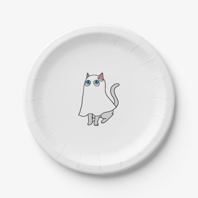 Ghost Cat Classic T - Shirt_1 Pappteller (Vorderseite)