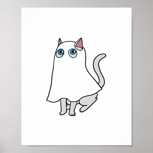 Ghost Cat Classic T - Shirt_1 Poster (Vorne)