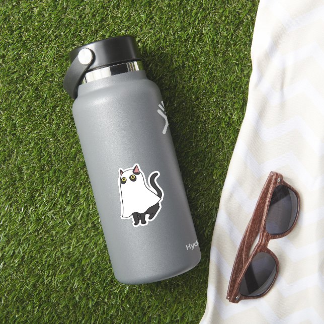 Ghost Cat Classic T - Shirt_2 Aufkleber (HydroFlask Insitu)