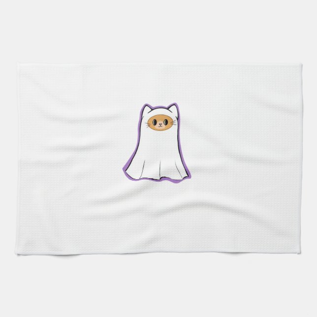 ghost cat Classic T-Shirt_3 Geschirrtuch (Horizontal)