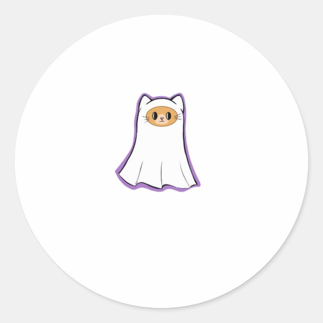 ghost cat Classic T - Shirt_3 Runder Aufkleber (Vorderseite)