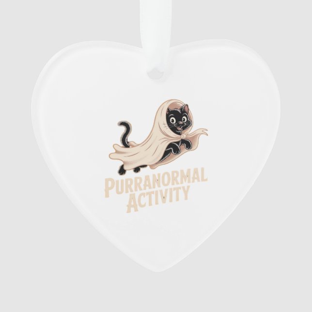Ghost Cat Classic T - Shirt Ornament (Vorderseite)