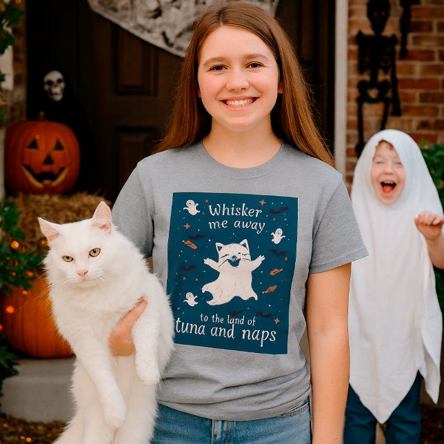 Ghost Cat Funny Zitat | Spooky Niedlich Cat T-Shirt (Von Creator hochgeladen)