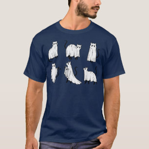 Ghost Cat Halloween, Cat Lover, Black Cat, Spooky T-Shirt