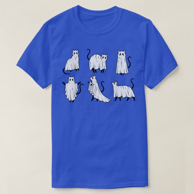 Ghost Cat Halloween, Katzen Lover, Schwarze Katze, T-Shirt (Design vorne)