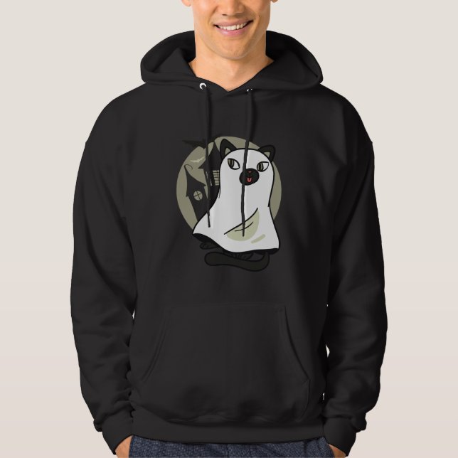 Ghost Cat  Halloween Schnuckel Graphic Hoodie (Vorderseite)