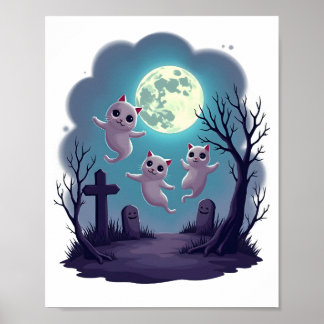 Ghost Cat Parade Poster