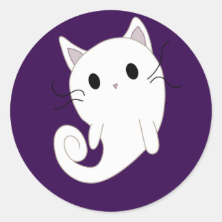 Ghost Cat Runder Aufkleber