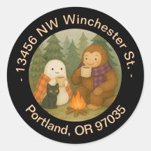 Ghost, Cat & Sasquatch - Étiquette d'adresse de re