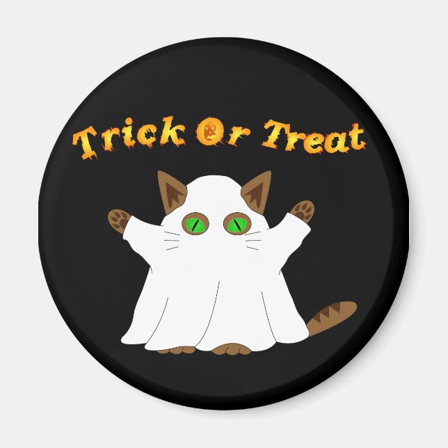 Ghost Cat Trick oder Treat Magnet (Vorne)